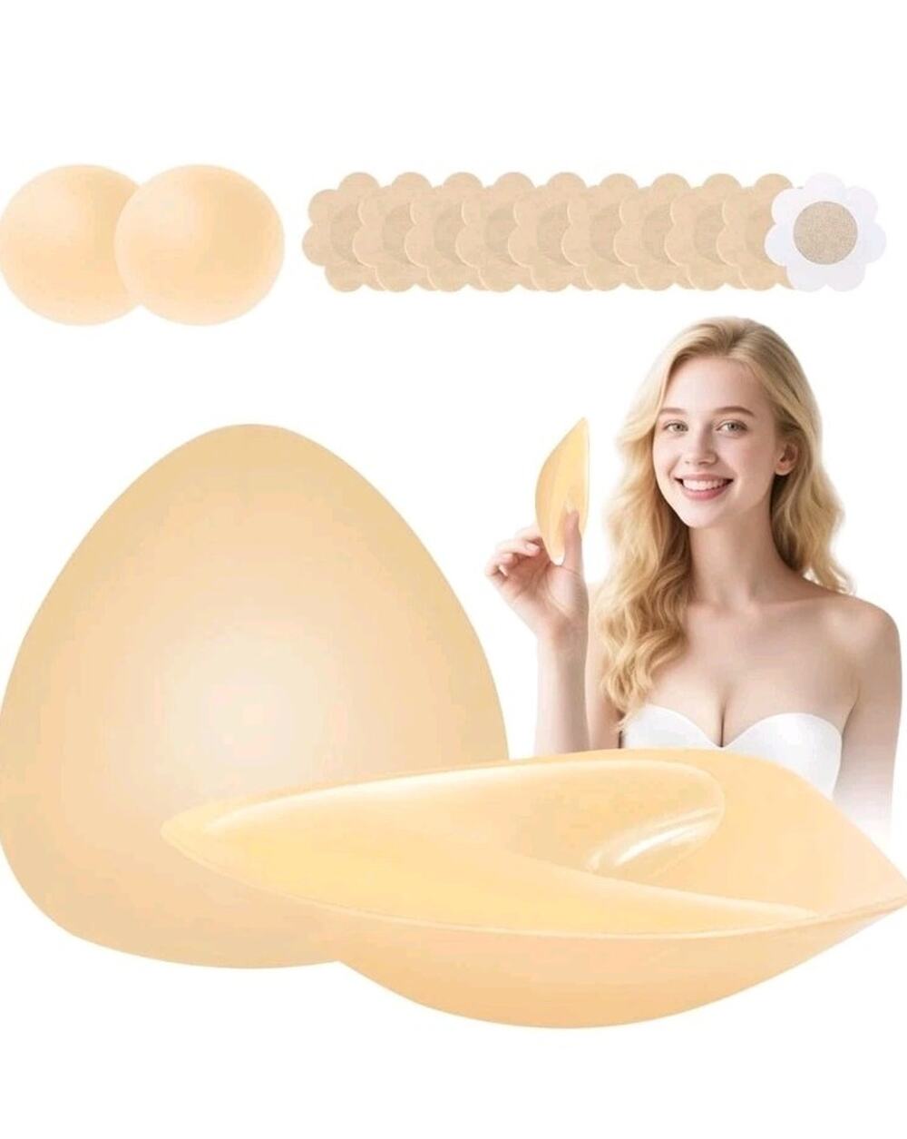 NWT Sticky Bra Inserts - Soft Invisible Reusable Double Sided Sticky Bra s13